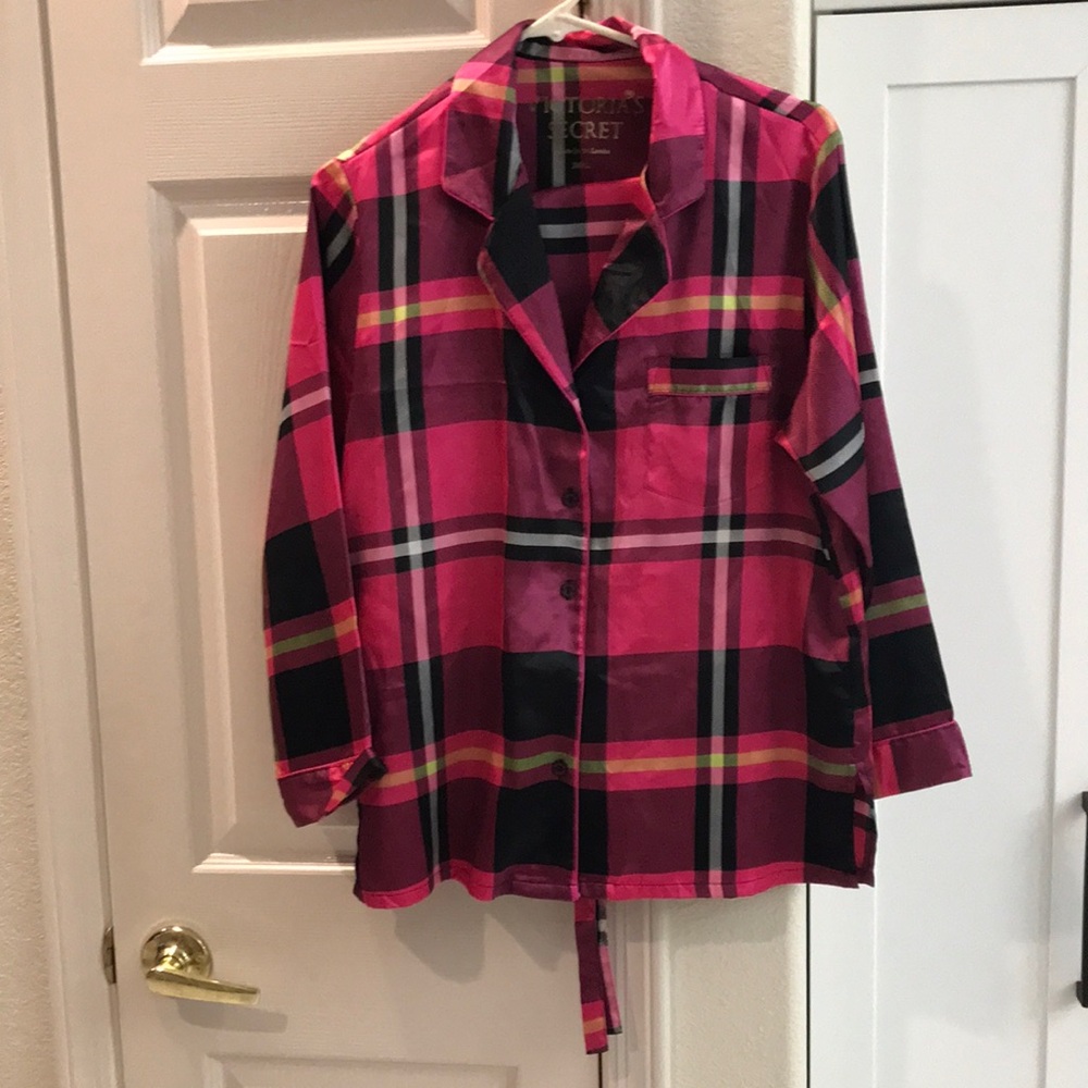 Victoria's Secret Pink Plaid Button-Up Jacket